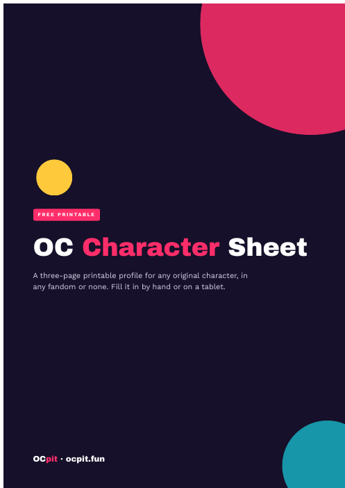 OC Character Sheet cover